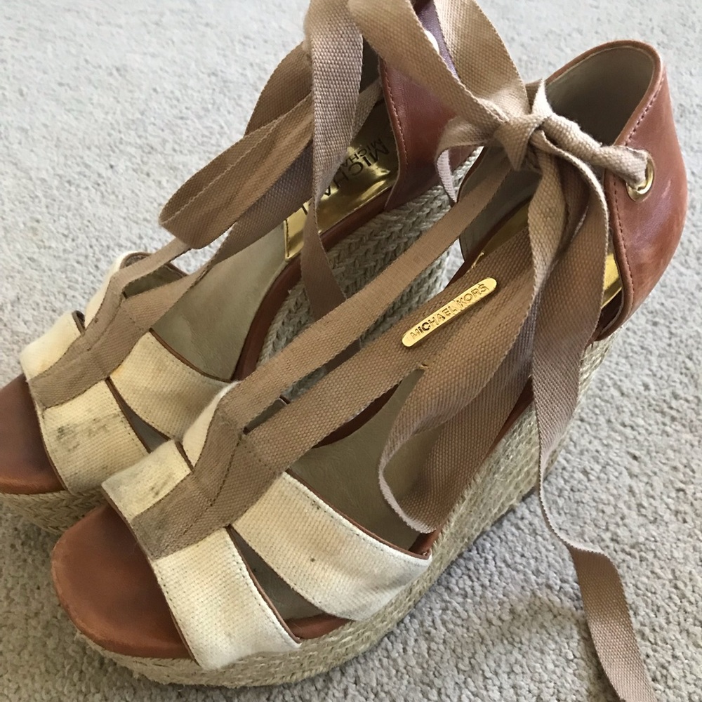 Michael Kors Ankle Wrap Wedges